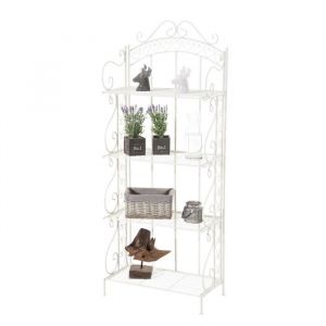 Etagère en fer forgé - CLP - Antje - Blanc - Elégance - Chic - 61x33x153 cm