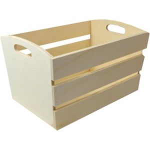 Bo&icirc;te en Bois Style Cagette 35x24x20 cm - Polyvalent : Meuble &agrave; Jouets Panier &agrave; Legumes Rangement Photos Livres et Vinyles