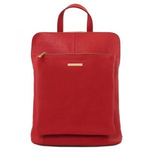 Tuscany Leather - TL Bag - Sac à dos pour femme en cuir souple - Rouge Lipstick (TL141682)