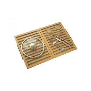 &Eacute;gouttoir &agrave; Vaisselle - Pliable - Bambou - Pierre Diatomite - S&eacute;chage Rapide 40x30x5 cm