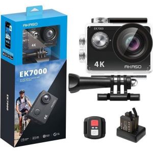 AKASO Cam&eacute;ra Sport EK7000 4K 30FPS 20MP avec 170&deg;Grand-Angle T&eacute;l&eacute;commande Cam&eacute;scope WiFi Cam&eacute;ra 30M &Eacute;tanche Noir