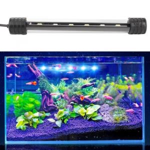 Lumi&egrave;re LED pour aquarium LED Aquarium Lumi&egrave;re Haute Luminosit&eacute; Submersible animalerie eclairage ZY 15B avec interrupteur Mxzzand