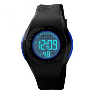 Montre Enfant Numerique Garcon Marque Digital Chronomètre Sport Imperméable Bracelet Affichage Lumineux Filles Noir Bleu