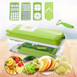 Coupe-L&eacute;gumes - ULISEM - Nicer Dicer Smart - 12 Pi&egrave;ces - Vert - Multifonction