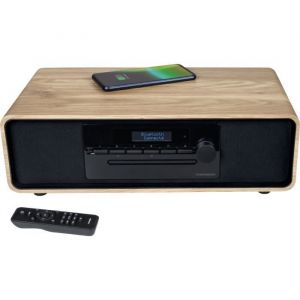 Micro-cha&icirc;ne Bluetooth - THOMSON - Bois/Noir - Radio FM/DAB+/CD/MP3/USB/Induction 60W Affichage LCD T&eacute;l&eacute;commande Alim. 230V
