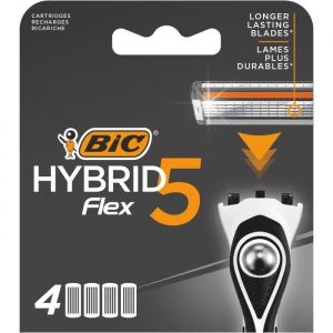 Recharge Bic Hybrid 5 Flex - Bic - Lot de 4 - Pour adulte - Confort optimal - Pr&eacute;cision accrue