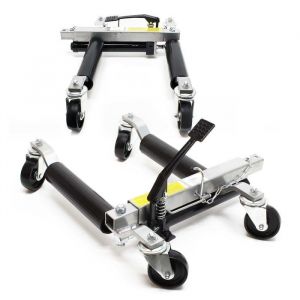 Wiltec Jeu Chariot de déplacement 2x Cric Go Jack Hydraulique 680kg pa