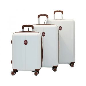 Texier - Set de 3 valises 41 64 et 96L creme TR2