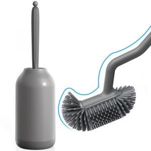 Brosse WC Flexible Ergonomique - Acc&egrave;s Rebords Difficiles - Support A&eacute;r&eacute;