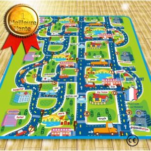 Tapis de Jeu Circuit Voiture de Course - TD - Rectangle Géant - Pour Bébé Enfant Mixte