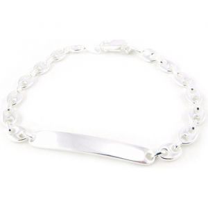 Gourmette - Argent - Grain de Café - Femme - Longueur 19 cm - Largeur 6 mm