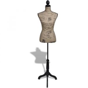 Mannequin de Couture de Vitrine - Buste Décoratif de Femme Réglable - Hauteur:168 cm - Marron