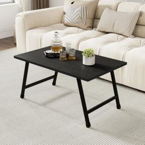 HOMERECOMMEND Table Basse SalonTable Pliante BoisPieds de Table PliablesTable Basse Pliante Carrée 80 x 40 x 40 CMNoir moderne