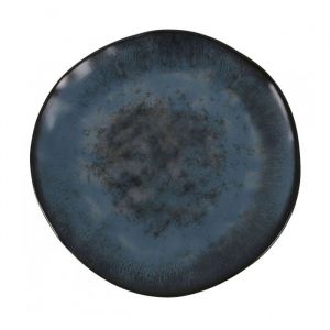 Set de 6 assiettes plates YAKI rondes à dessert plat à service de table en Porcelaine décorée - diamètre 26 x hauteur 25 cm