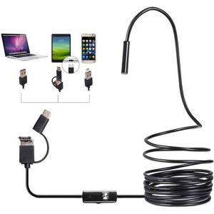 Endoscope 5.5mm 3 en 1 USB/Type-C 1200p Cam&eacute;ra dinspection HD Endoscope &eacute;tanche(taille : 2 m)