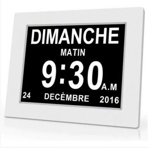Horloge calendrier num&eacute;rique One Piece 7 pouces avec date et heure horloge Alzheimer pour parents rappel de m&eacute;dicaments pour