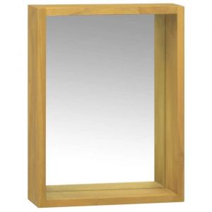 Armoire &agrave; miroir - vidaXL - Bois de teck - 30x10x40 cm - &Eacute;tag&egrave;re ouverte