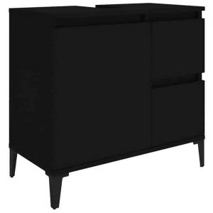 Bonne qualité - Armoire de rangement Armoire de salle de bain et WC - BONNIE - noir 65x33x60cm - Bois dingénierie DECO M2175196