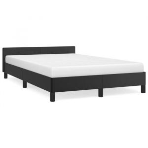 SALE 2026Cadre de lit Adulte et jeunes - Structure pour lit 2 personnes - 193x126x50cm noir 120x190cm similicuir22 Kg 391723