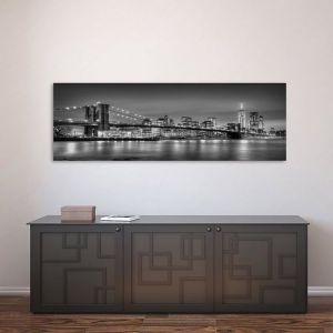 Impression sur Toile 50x150cm sans cadre Tableau Peinture sur toile Tableau deco NOIR et BLANC NEW YORK