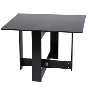 Table &agrave; Manger Pliable - Lvhcmfohm - Table de Cuisine Pliable avec 2 Abattants - pour Petits Espaces - 1025x76x73 cm - Noir