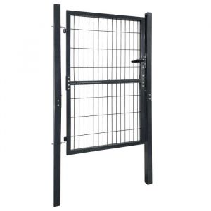 Portillon de jardin - HENGMEI - 150 x 100 cm - Acier galvanis&eacute; - Couleur anthracite - Battant