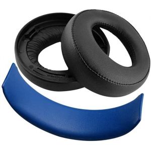 Remplacement Coussinets doreille Sony Playstation Gold Wireless/PS4/PS3 Oreillette Coussin doreille+Coussin de Bandeau(Noir/Bleu)