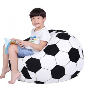 Sac de rangement pour animaux en peluche - Football - 16 pouces - Tissu polyester - Chaise pouf - Enfant