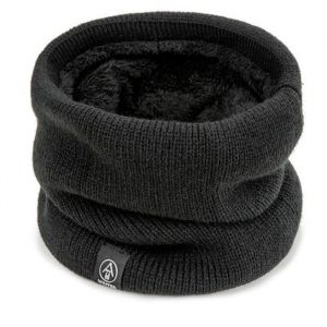 Tour de Cou dhiver pour Homme Femme Tour de Cou Masque &eacute;charpe Coupe-Vent Ski &Eacute;pais Doux maille Doublure Polaire Neck Warmer-Noir