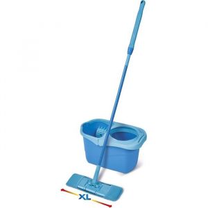 Spontex Kit Balai Plat Express System+ XL avec Seau Essorage Rotatif - T&ecirc;te XL