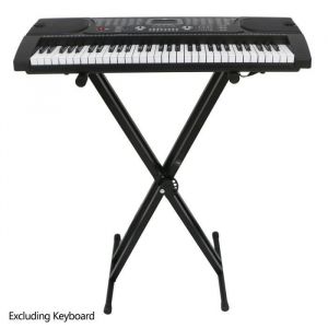 Support pour synthétiseur/Clavier avec vis et Sangles de Fixation –Hauteur réglable-Noir