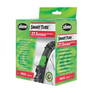 Chambre à air vélo - Slime - 27.5 x 2.00-2.40 - Valve Presta - Liquide anti-crevaison - Noir