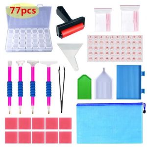 Accessoires de Diamond Painting - Aimer Belle - 77 Pcs - Outils avancés - Couleur variée - Kit complet