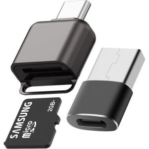 Lecteur de Carte Micro SD USB C vers Carte Mini SD Card Reader Adapter M&eacute;moire de Type C &agrave; TF Adaptateur USB C pour PC