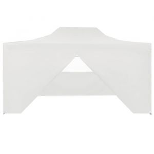 JILL®6584 Tente réception pliable professionnelle avec 4 parois 3x4 m Acier Blanc