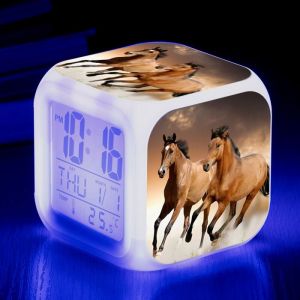 R&eacute;veil Num&eacute;rique de Cheval pour Enfant avec Affichage LED pour EnfantTable BureauCadeau dAnniversaire No&euml;l-Style 3