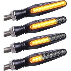 Clignotant Moto Led Universel Clignotants Moto Feu de Jour Clignotant Moto Ampoule Sequentiel Homologue Ambre pack of 4pcs