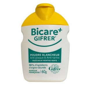 Poudre menthol&eacute;e hygi&egrave;ne buccodentaire - GIFRER - Bicare Plus - Menthe verte - 60 g - Bicarbonate & brom&eacute;la&iuml;ne