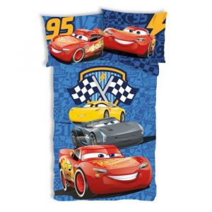 Parure lit Housse de couette réversible DISNEY CARS 100x135cm bébé 100% coton dinoco guido