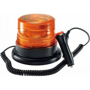 Gyrophare Orange LED phare d&rsquo;avertissement clignotant magn&eacute;tique pour v&eacute;hicule avec prise allume-cigare 12V-80V GYROPHARE