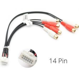 Câble Adaptateur Autoradio pour KENWOOD Prise 14 Broches 14pin RCA AV en Sortie Faisceau Câblage Connecteur