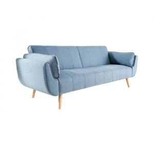 Canap&eacute; droit DANNA bleu clair &ndash; Canap&eacute; scandinave convertible en tissu