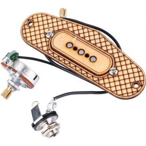 Micro guitare Kit de guitare Cigar Box Pickup en bois d&eacute;rable 3 Pole Pickup Cigar Box Guitar Pickup 3 cordes Pickup pour