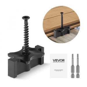 Fixation Invisible pour Lame de Terrasse Composite-VEVOR-250 PCS-Compatible Lames de Terrasse d&Eacute;cart 65 mm et de Hauteur 10 mm