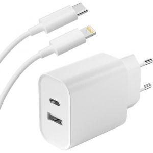 20W Bloc Chargeur USB C avec 2M câble Chargeur Rapide pour IPhone 14 13 12 11 10 X SE 8 7 6 5 Pro Max 5g iPad AirPod Prise.[Z3010]