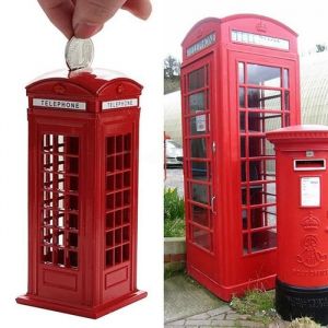 rouge Cabine téléphonique en métal rouge anglais britannique de londres Pot dépargne boîte de téléphone ro