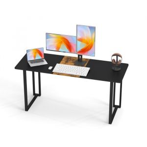 Bureau dOrdinateur avec Cadre en Métal-Bureau de Travail avec Pieds Réglables pour Chambre de Travail Maison-160 x 60 x 755 cm