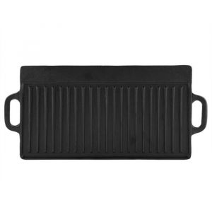 Plaque de cuisson antiadh&eacute;sive en fonte Zoternen double face nervur&eacute;e et plate