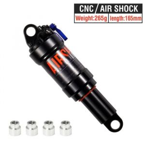 Amortisseur arrière de vélo VTT - CNC - 165 mm - Suspension à air - Alliage daluminium - Noir