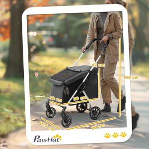 Poussette pour chiens légère Poussette pour chiens en aluminium pliable pour chiens et chats jusquà 10 kg Poussette pour chats av